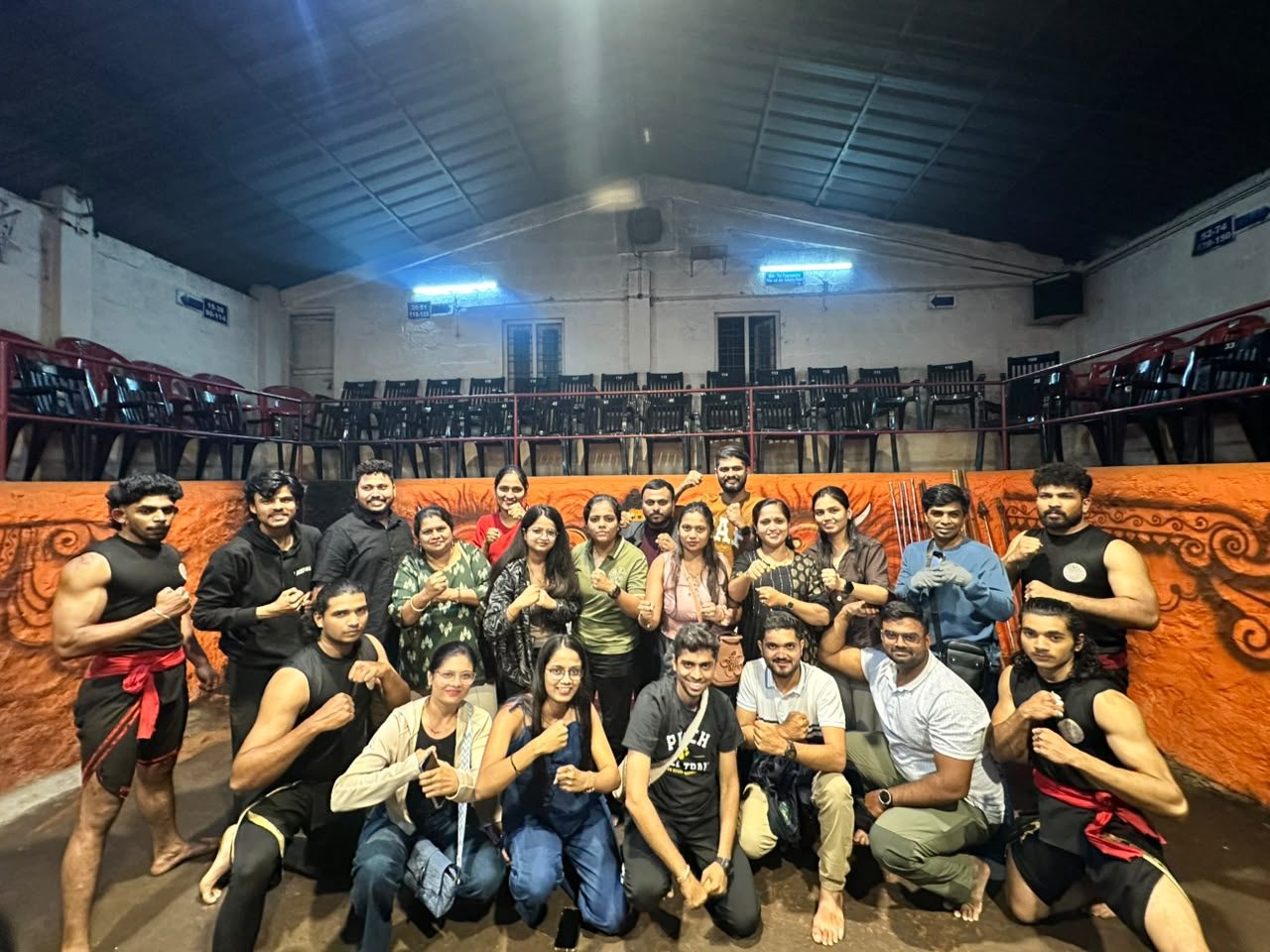 TrekPanda batch with Kalaripayattu artists in Thekkady